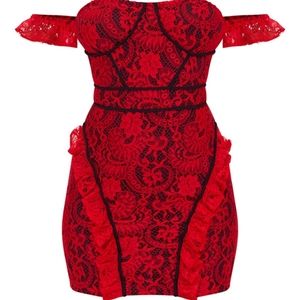 Red lace dress